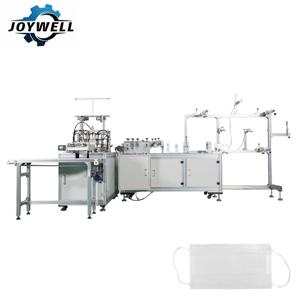One Blank Mask Making Machine Connected with One Ear Loop Welding Machine Face Mask Equipment 1+1 (High Speed Air Cylinder Type)